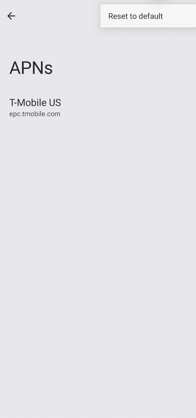 APN reset Android