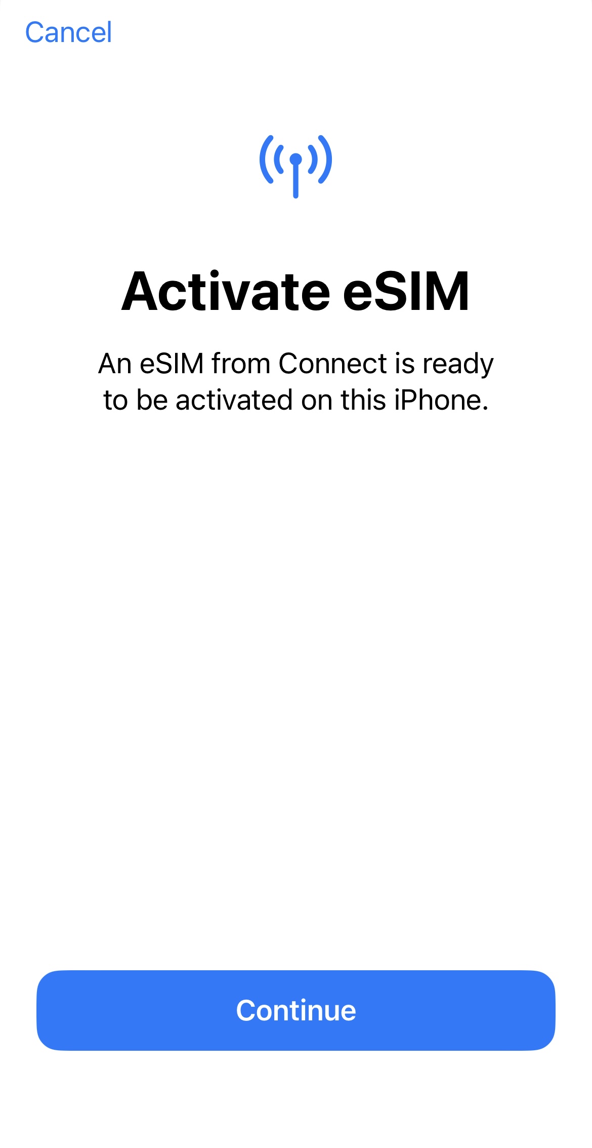 install eSIM at iOS step 2
